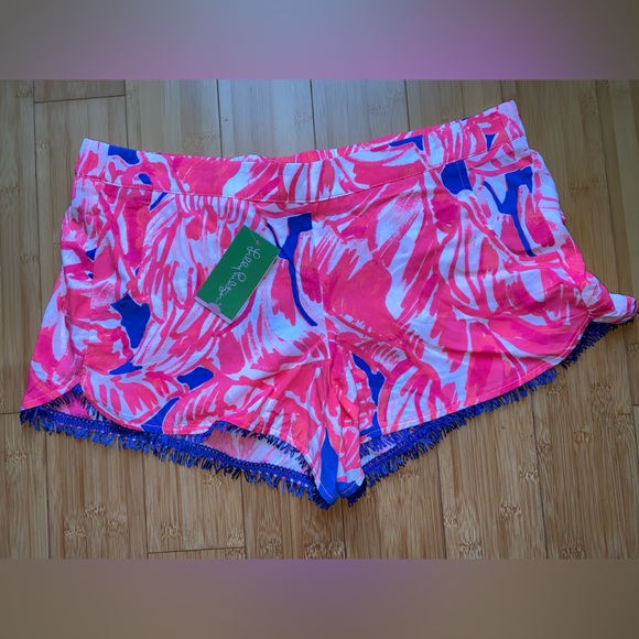Lilly Pulitzer Cocoa Short Tiki Pink Beach Bliss Shorts NWT Large - Picture 5 of 11